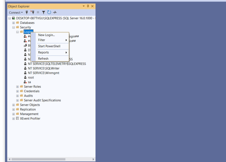 Autenticación SQL en SQL Server Express